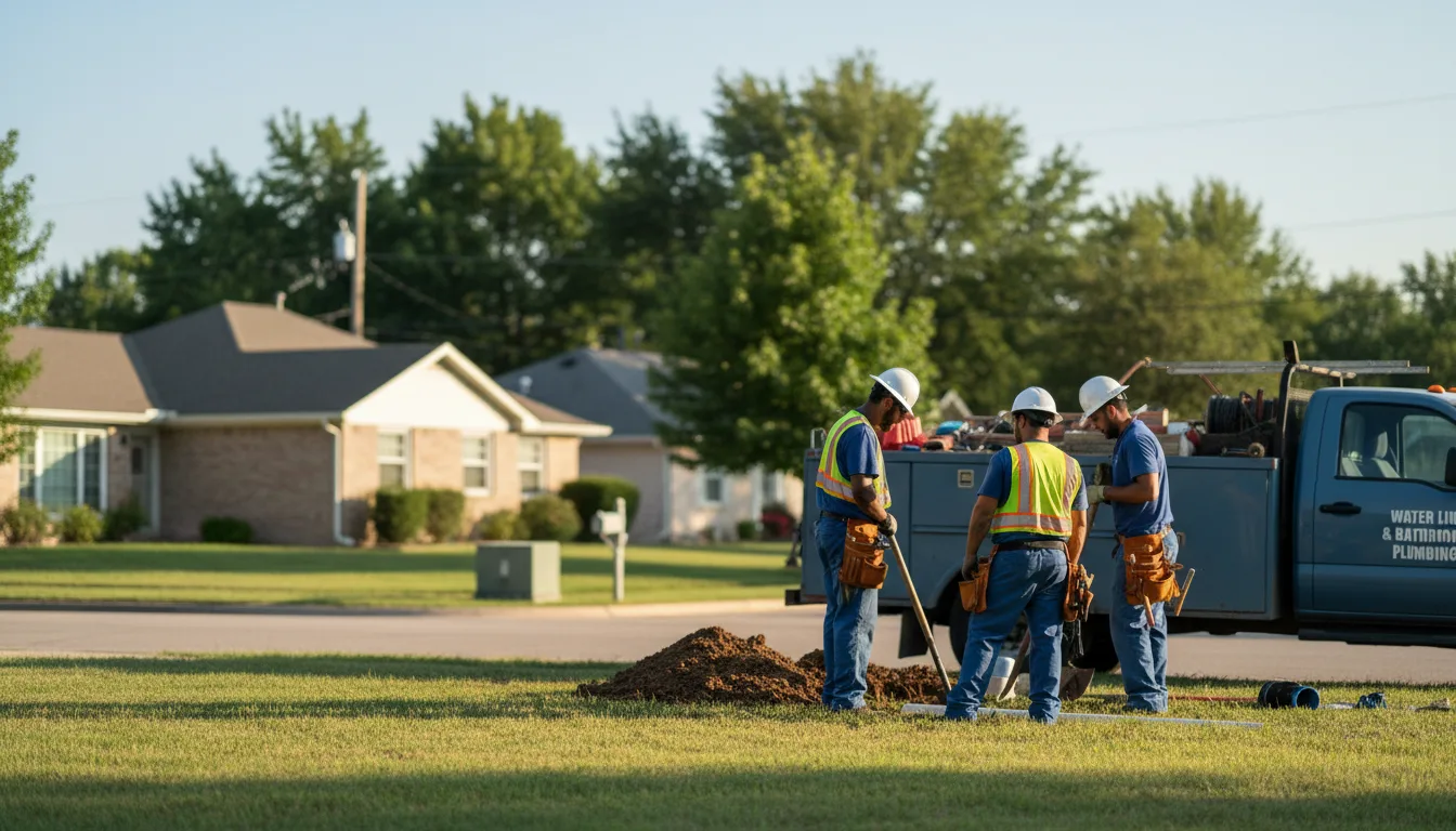 Residential water line and bathroom plumbing service in West College Corner, IN